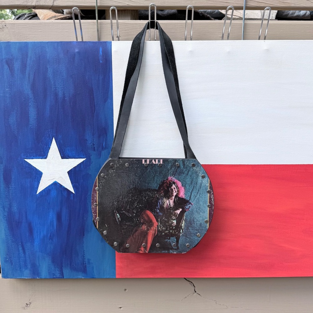 Handmade Janis Joplin "Pearl" Vinyl Record Purse – Upcycled Music Art